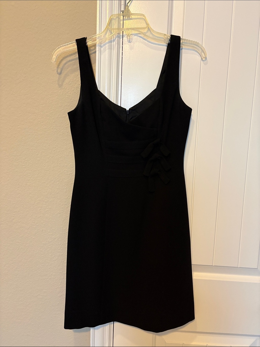Nicole Miller Black Sleeveless Mini Dress with Bow Detail